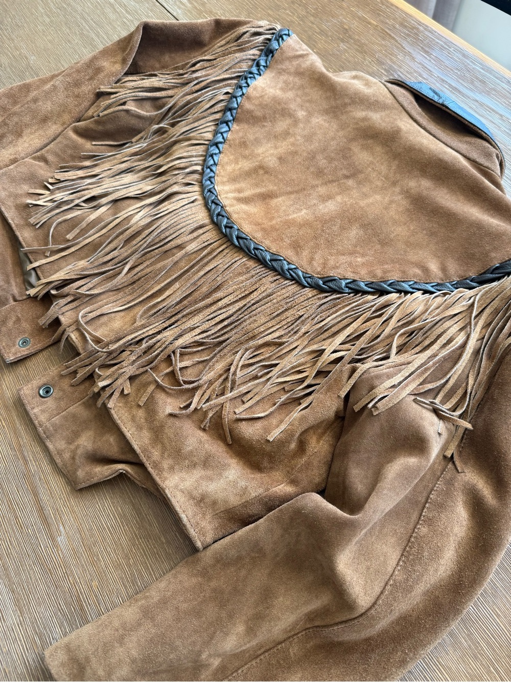Vintage Sunriders Western Wear Suede Fringe Leather Jacket - Fits like an XXL - Picture 6 of 9